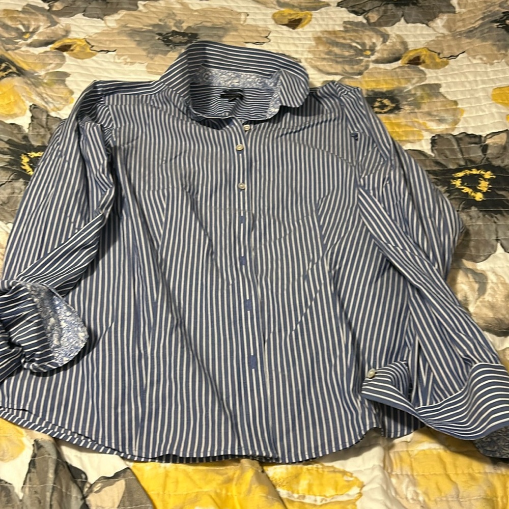Talbots Stripes Oxford Shirt size 14
